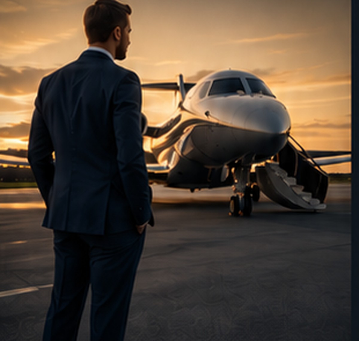 Private jet on apron