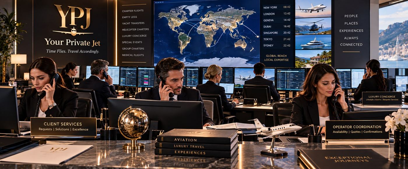 Centro operativo Your Private Jet: team dedicato al coordinamento delle richieste di Luxury Concierge